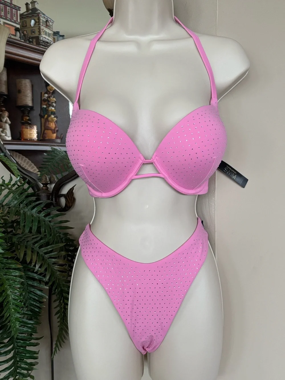 Brand New Victoria's Secret Swim Bombshell Bra Push Up Bikini Brazilian Pink
